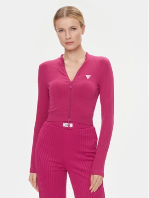 Guess Bluza V4RP01 Z3CC0 Różowy Slim Fit