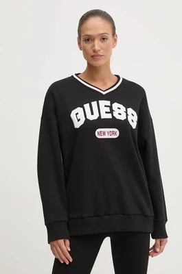 Guess bluza WILLOWS damska kolor czarny z aplikacją V4BQ09 KC3D2