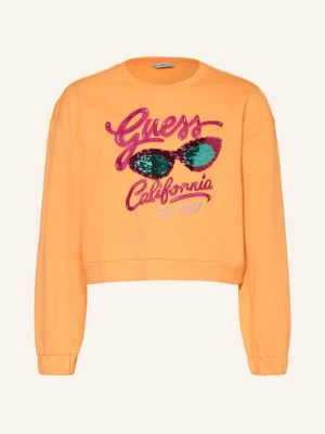 Guess Bluza Z Cekinami orange