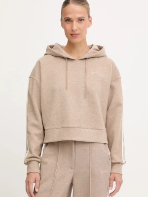 Guess bluza z domieszką wełny MURIEL damska kolor beżowy z kapturem z aplikacją V5BQ14 KCX52