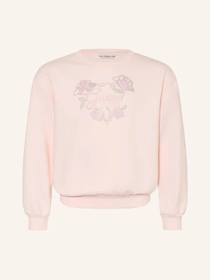 Guess Bluza Z Kamieniami Ozdobnymi rosa różowy