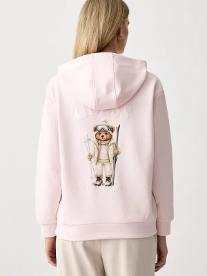 Guess bluza z kapturem damska FABRIZIA różowy