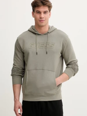 Guess bluza z kapturem męska z bawełną ALDWIN