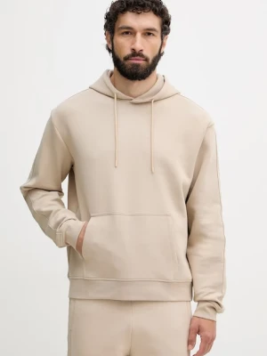 Guess bluza z kapturem męska z bawełną THOR beżowy