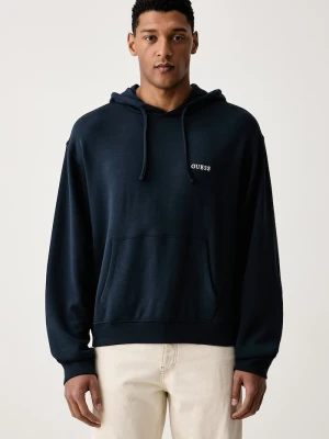 Guess bluza z kapturem męska z wiskozą MARLON granatowy