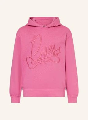 Guess Bluza Z Kapturem Oversize pink