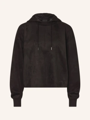 Guess Bluza Z Kapturem Zorina Z Imitacji Skóry schwarz