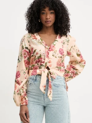 Guess bluzka damska z lnem SHIRLEY