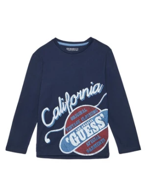 Guess Bluzka L5YI26 K8HM4 Granatowy Regular Fit