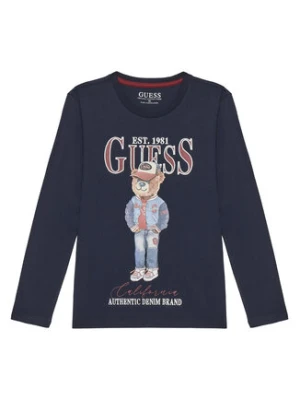 Guess Bluzka L5YI30 K8HM4 Granatowy Regular Fit