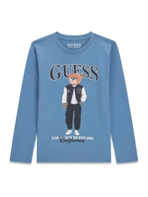 Guess Bluzka L6BI11 K5732 Niebieski Regular Fit