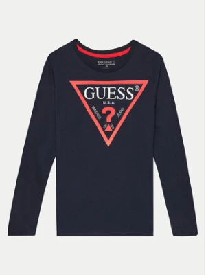 Guess Bluzka L84I29 K8HM0 Granatowy Regular Fit