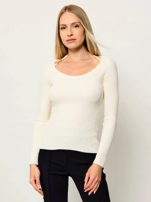 GUESS Bluzka Meghan | Slim Fit kremowy