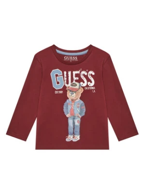 Guess Bluzka N5YI23 K8HM4 Bordowy Regular Fit