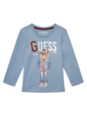 Guess Bluzka N5YI23 K8HM4 Niebieski Regular Fit