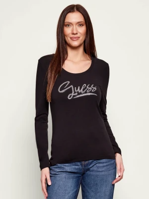 GUESS Bluzka | Slim Fit czarny