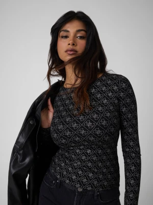 GUESS Bluzka Teodora | Slim Fit czarny