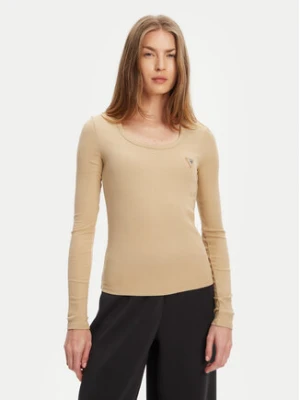 Guess Bluzka V4BP07 K8RT2 Beżowy Regular Fit