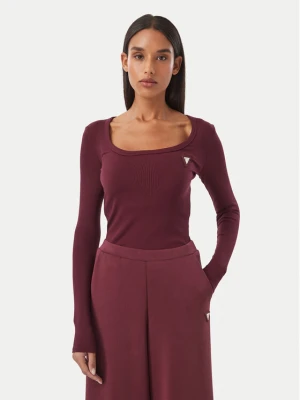 Guess Bluzka V4BP07 K8RT2 Bordowy Slim Fit