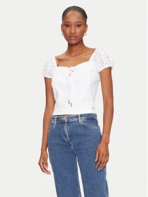 Guess Bluzka W5GP13 KCVA1 Biały Slim Fit