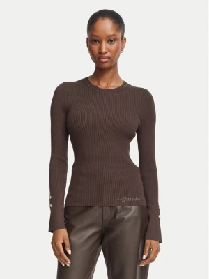 Guess Bluzka W6YR09 Z0948 Brązowy ciemny Slim Fit