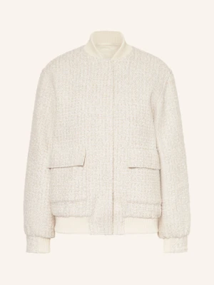 Guess Bluzon Z Bouclé Perinne Z Błyszczącą Przędzą weiss