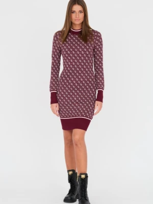 GUESS Bordowa damska sukienka, Rozmiar S