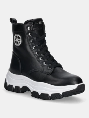Guess botki BENZON damskie kolor czarny na platformie FLFBNZ ELE12