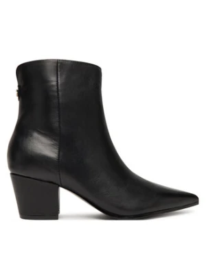 Guess Botki FLFHAL LEA10 Czarny