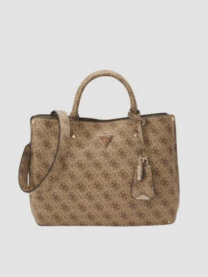 GUESS Brązowa torebka damska logowana Meridian