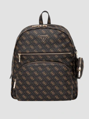 GUESS Brązowy damski logowany plecak Power Play II