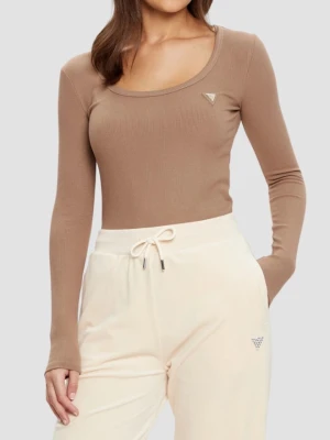 GUESS Brązowy damski longsleeve Colette, Rozmiar L