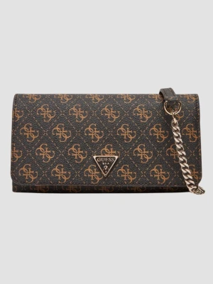 GUESS Brązowy damski portfel na łańcuszku Mini