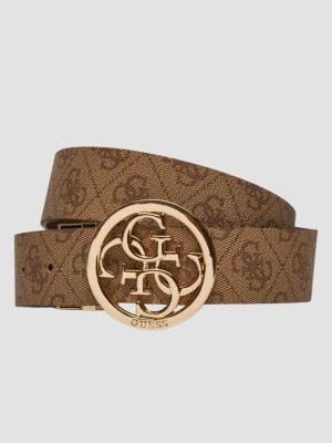 GUESS Brązowy dwustronny damski pasek w monogram Noelle REV H35, Rozmiar L