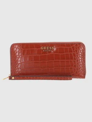 GUESS Brązowy portfel Laurel SLG Large Zip Around