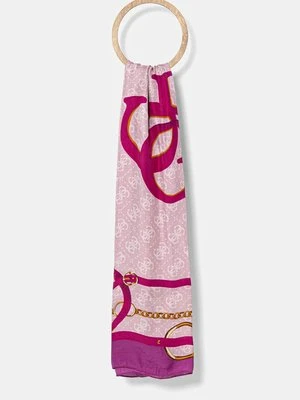 Guess chusta FOULARD damska kolor różowy wzorzysta AW5246 SIL30