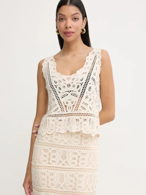 Guess crop top damski bawełniany OCTAVIA