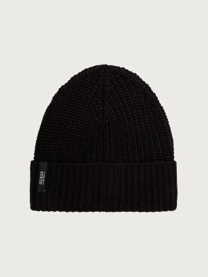 Guess czapka beanie męska z wełną czarny