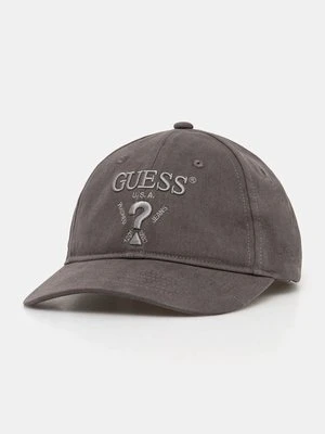 Guess czapka z daszkiem bawełniana EMBROIDERED kolor szary z aplikacją M5RZ11 WO07T