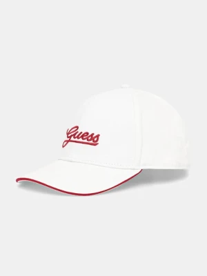 Guess czapka z daszkiem bawełniana kolor biały AW5362 COT01