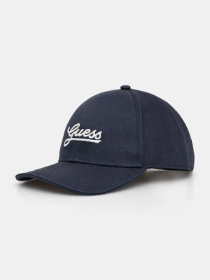 Guess czapka z daszkiem bawełniana kolor granatowy AW5362 COT01