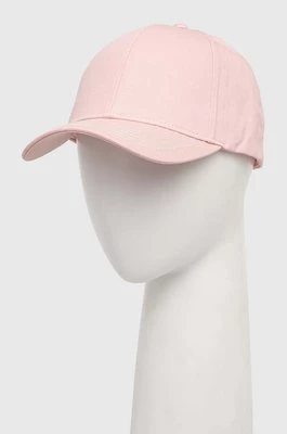 Guess czapka z daszkiem bawełniana kolor różowy z aplikacją V4RZ02 WFKN0