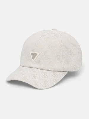 Guess czapka z daszkiem damska kolor beżowy wzorzysta V5GZ03 WH492