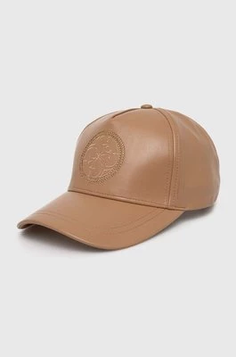 Guess czapka z daszkiem EDITH kolor brązowy z aplikacją W4YZ01 WF8Q0