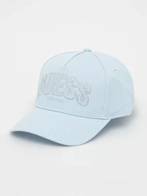 Guess czapka z daszkiem INES damska kolor niebieski gładka W5GZ15 WEGD0