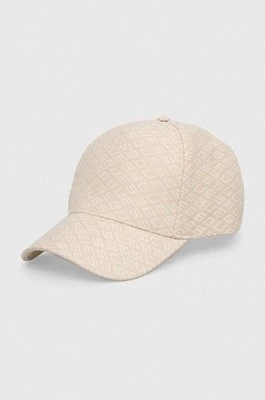 Guess czapka z daszkiem kolor beżowy wzorzysta AW5072 POL01