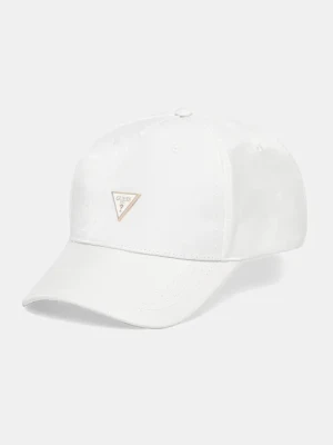 Guess czapka z daszkiem kolor biały z aplikacją AW5283 COT01