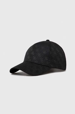 Guess czapka z daszkiem AVIANA kolor czarny wzorzysta AW8860 POL01