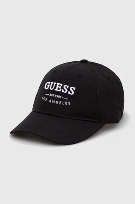 Guess czapka z daszkiem kolor czarny z aplikacją AM5023 POL01