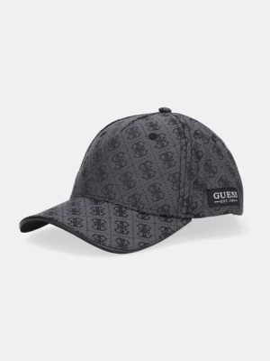 Guess czapka z daszkiem MILANO kolor czarny wzorzysta AM9369 POL01